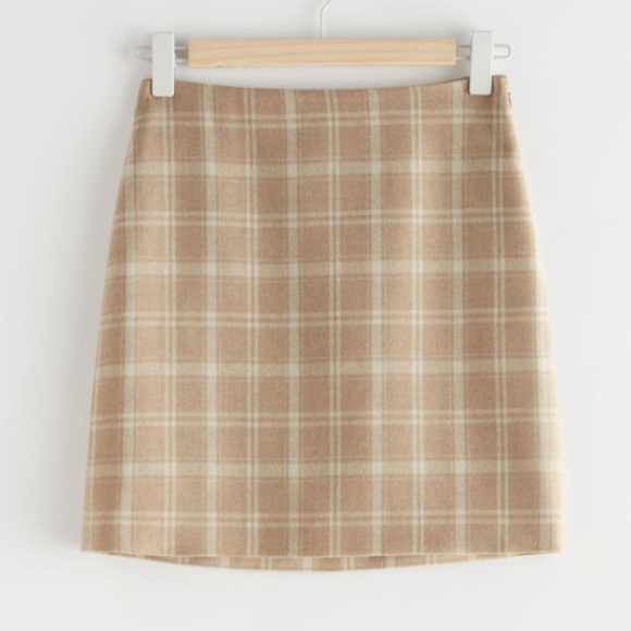 & Other Stories Dresses & Skirts - & Other Stories plaid mini skirt in beige checks